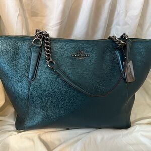Coach Dark turquoise leather bag